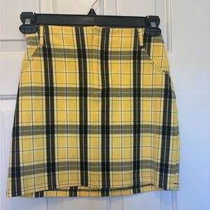 Hollister Yellow & Black Mini Skirt Casual